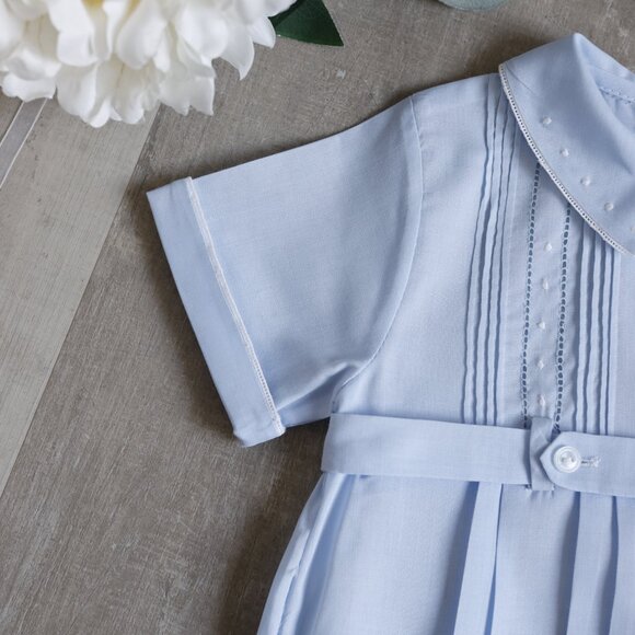 Feltman Brothers Heirloom Blue Romper Creeper RARE DESIGN Steamboat 6 Month NWT - Picture 3 of 4